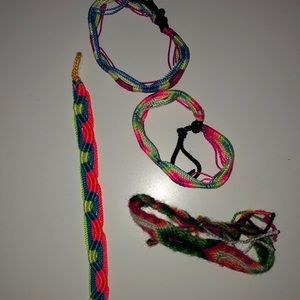 4 Colorful Woven Bracelets